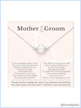 Floating Pearl Necklace 925 Sterling Silver Mother of Groom Gift